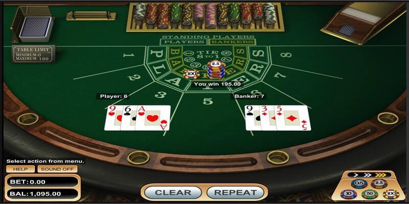 Baccarat với việc đặt cược vào 3 cửa